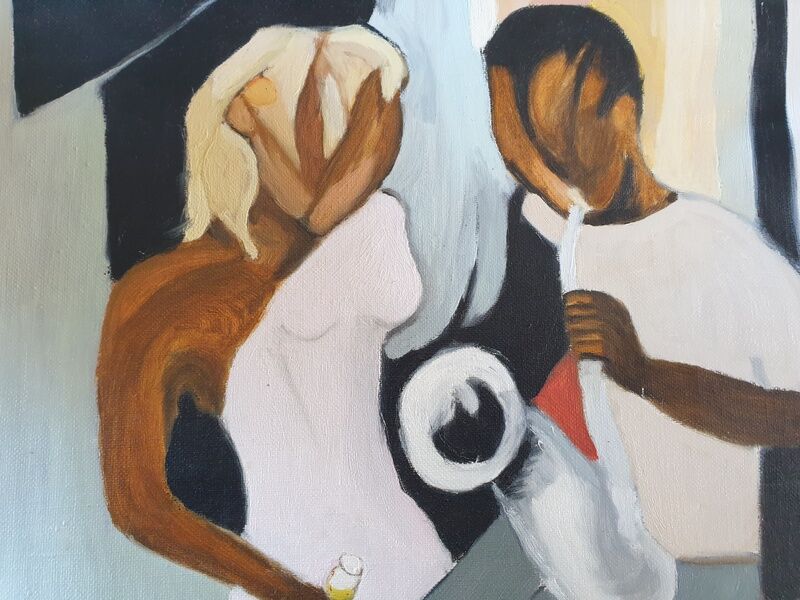M.L Gourlay - Oil on canvas - "The saxophonist"