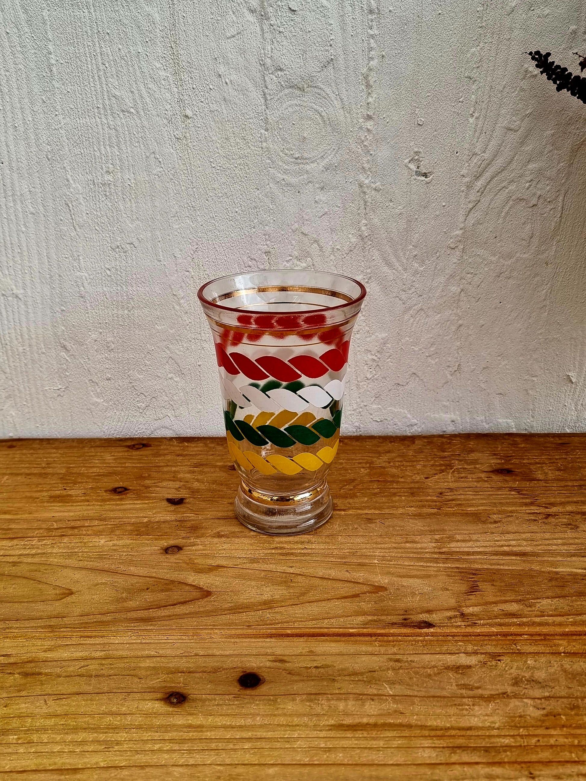 Vase en verre multicolore années 50