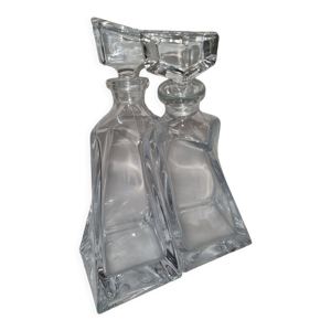 Duo de carafes en cristal