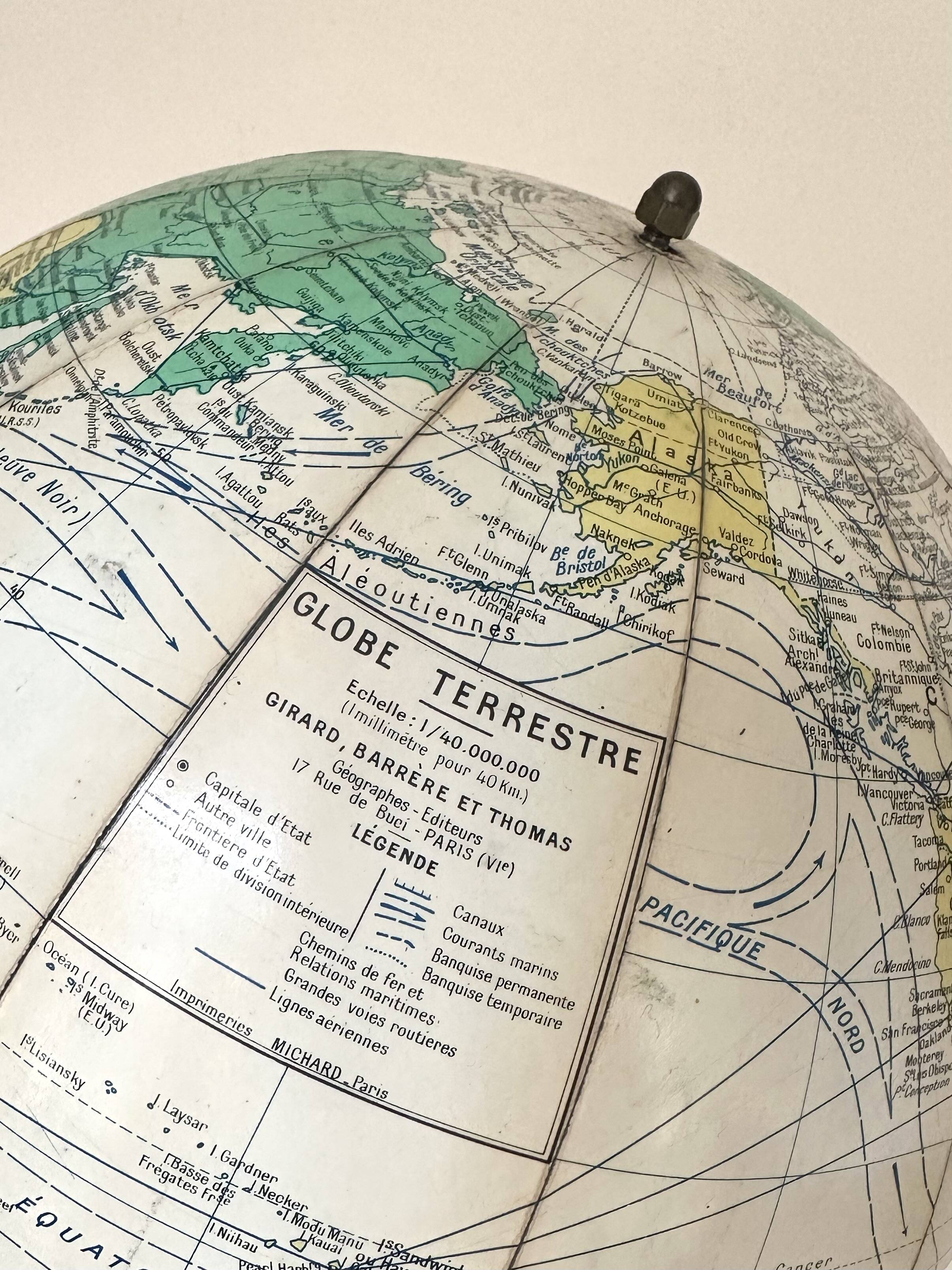 Terrestrial globe Girard, Barrère and Thomas - 58 cm