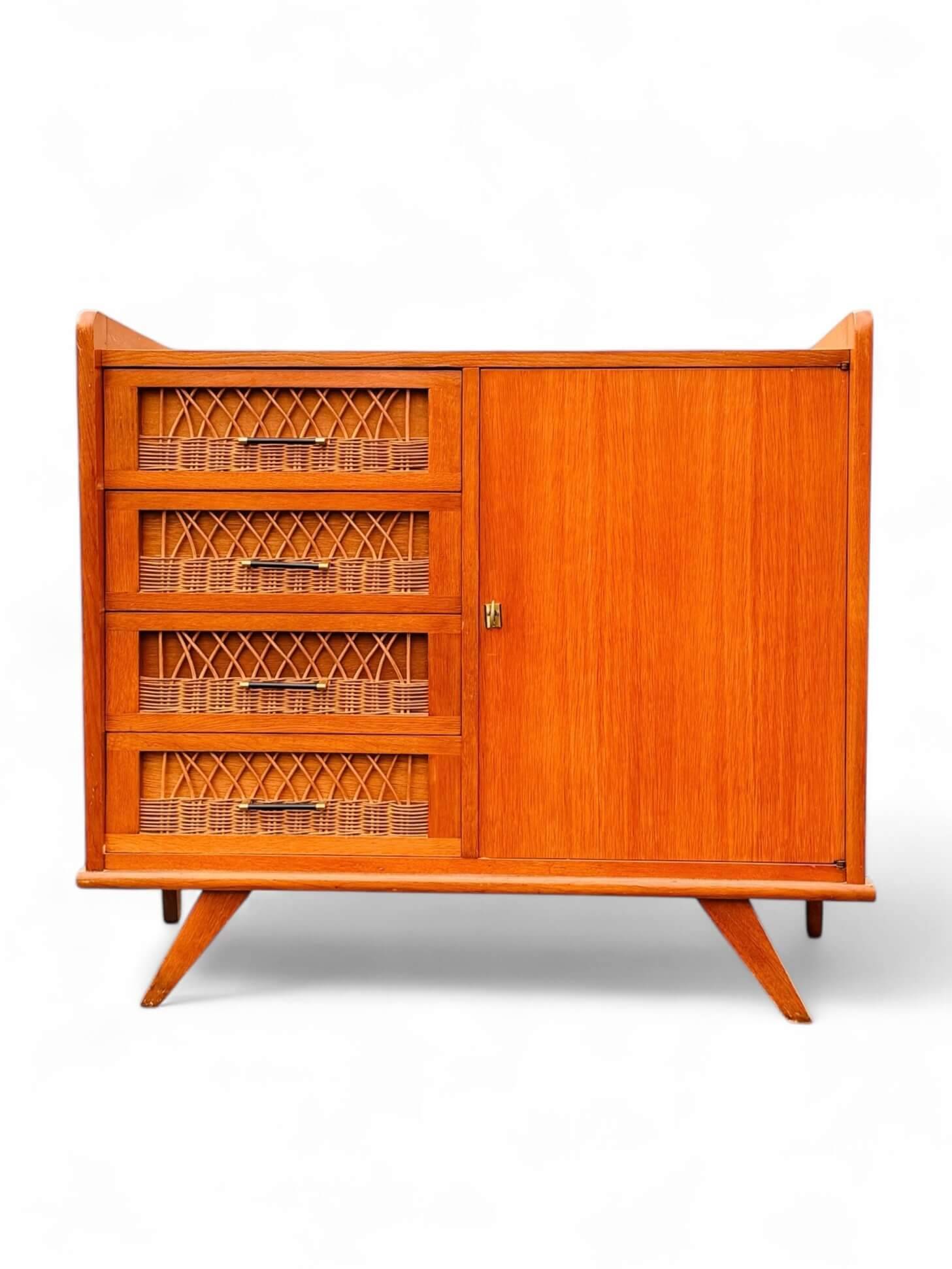 Vintage rattan sideboard