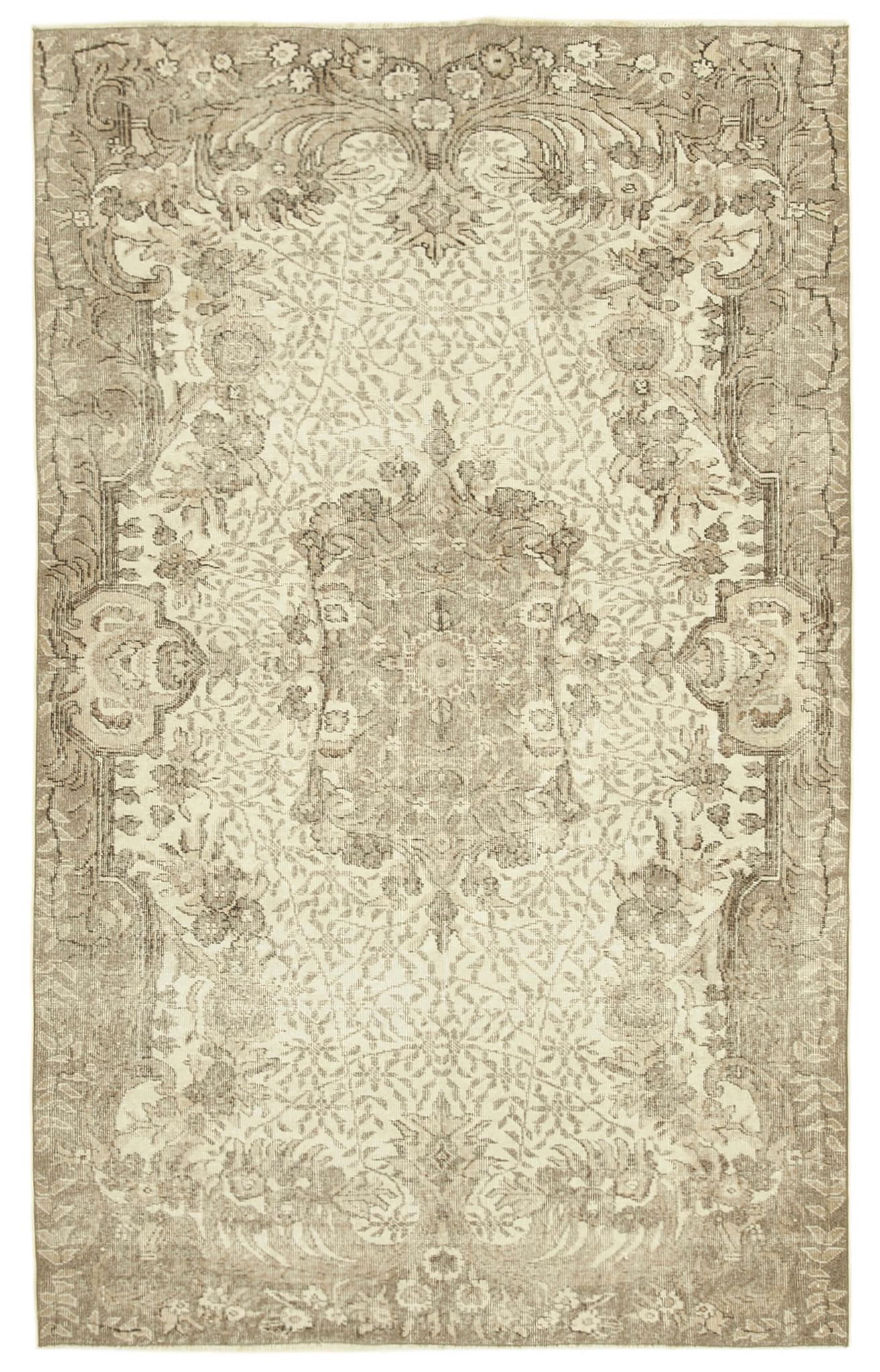 Handmade antique oriental beige rug 170 cm x 280 cm