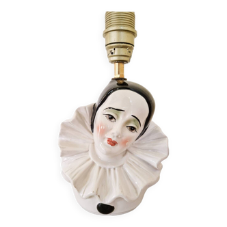 Vintage Pierrot ceramic lamp base