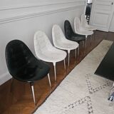 6 chaises Cassina 4 blanches 2 noires
