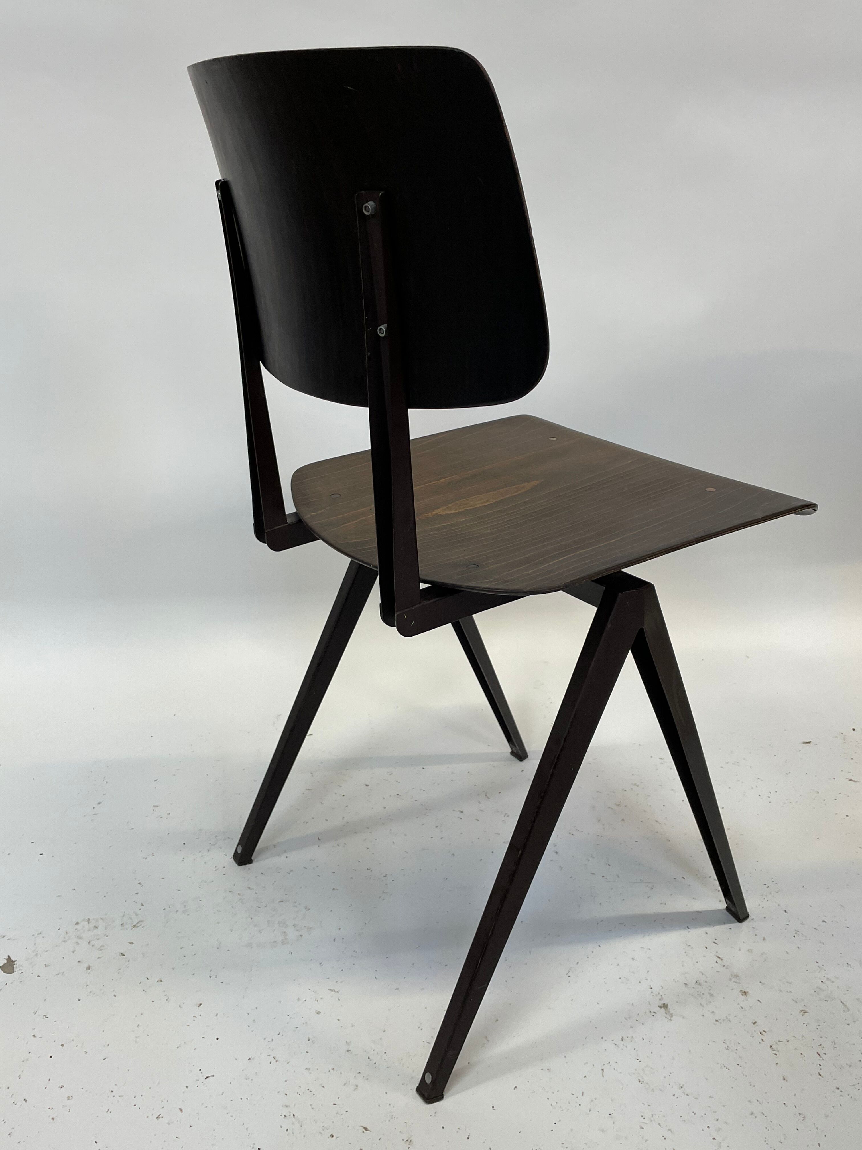 Lot de 4 chaises d’école vintage Galvanitas S16 Pays-Bas