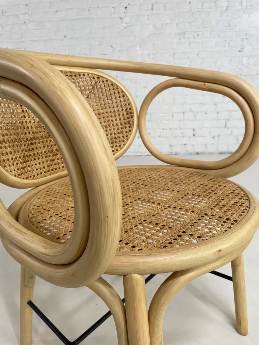 Fauteuil en rotin et cannage
