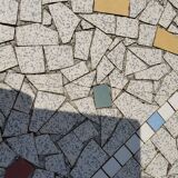 Cement and mosaic garden table from the 1960s