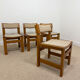 4 chaises en orme massif années 70
