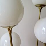 Italian Floor Lamp In Brass, Carrara and Opaline