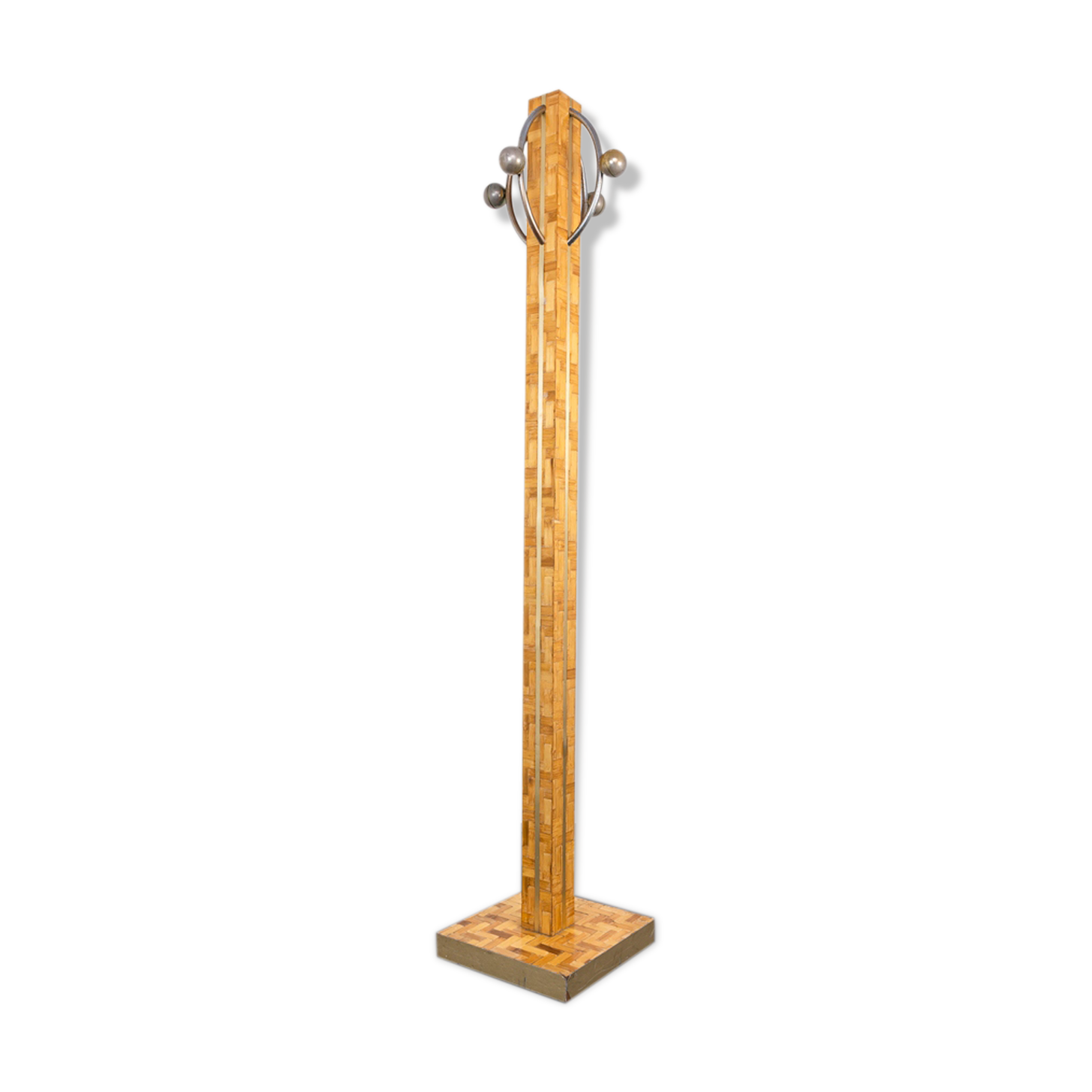 Bamboo entrance rack wood design 1970s vintage modernariate