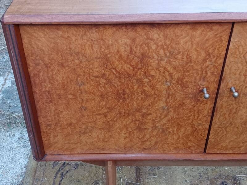 Vintage Scandinavian style sideboard in elm from the 1960s - Low buffet