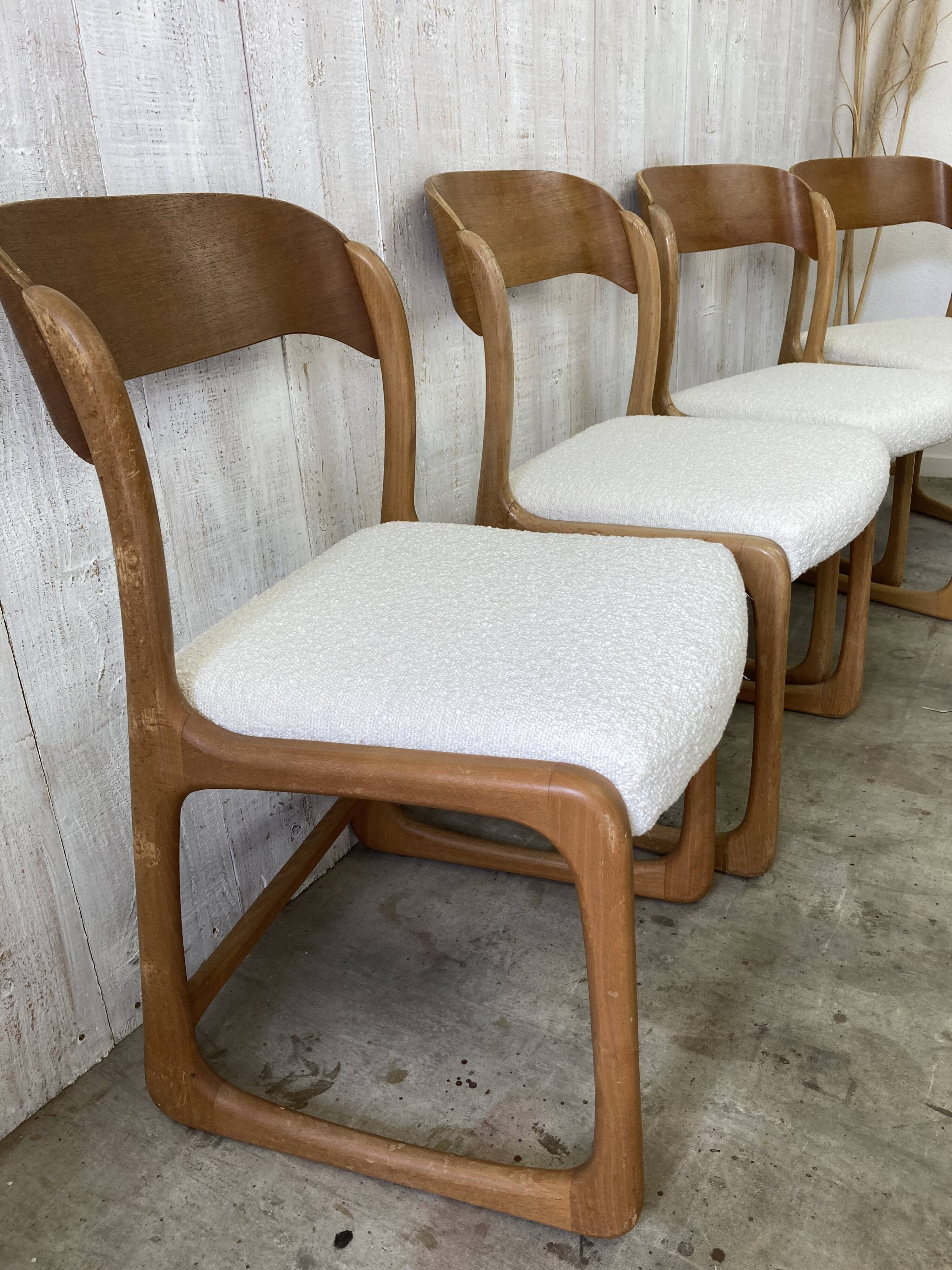 Set of 4 Baumann sled chairs