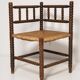 Provincial antique bobbin corner chair from the mid-century, France, 1940s.