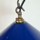 Suspension industrielle en émail bleu cobalt, années 1950
