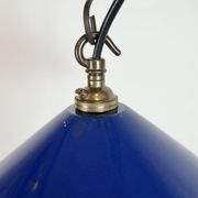 Industrial Cobalt Blue Enamel Factory Pendant Lamp, 1950s