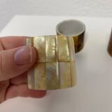 3 mother-of-pearl napkin rings