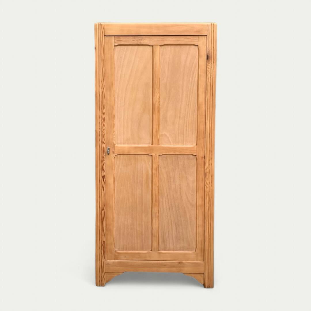 Parisian bonnet wardrobe, raw wood, 1950s