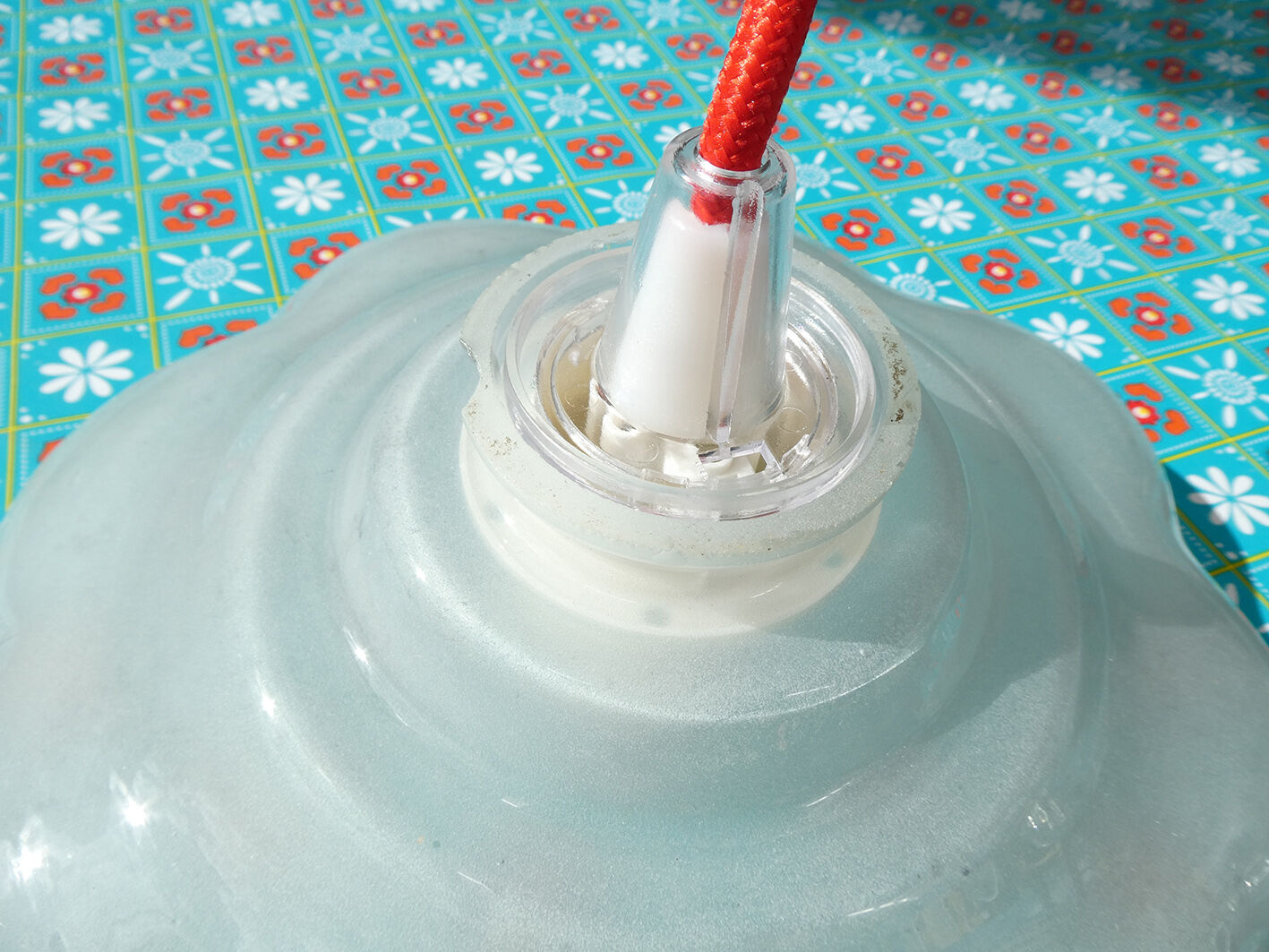 Old hanging lamp, shade glass lamp vintage