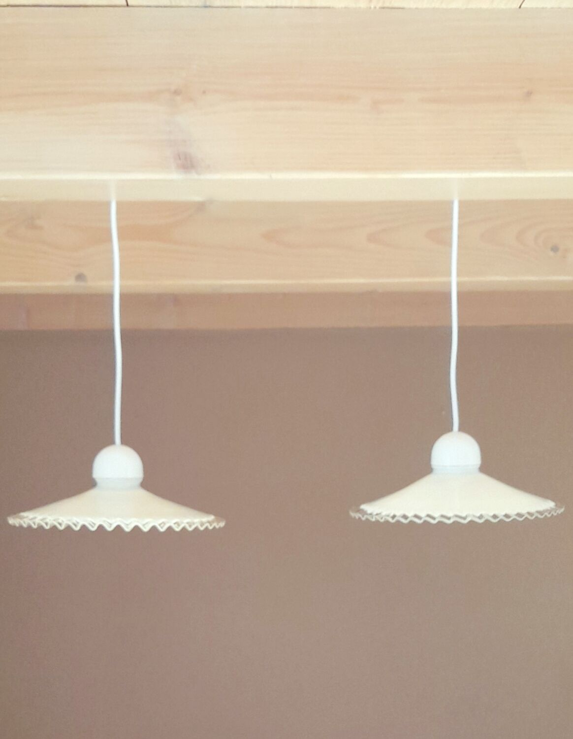 Set of 2 50s opaline pendants