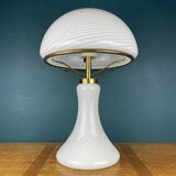 Large classic swirling Murano glass mushroom table lamp, Italy, 1970s