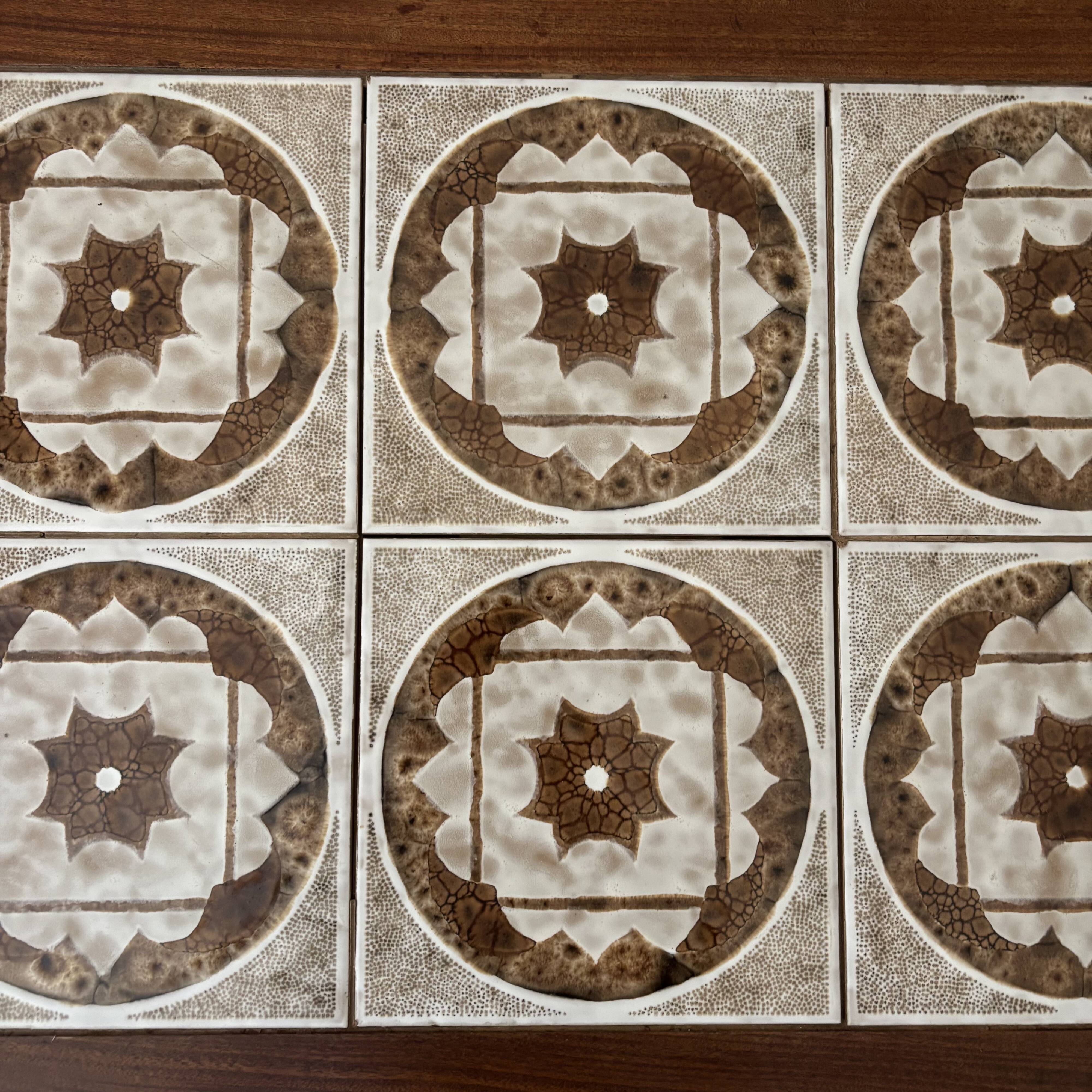 Coffee Table in Teak and Tiles