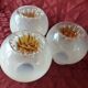 Series of 3 globes, vintage lampshades.