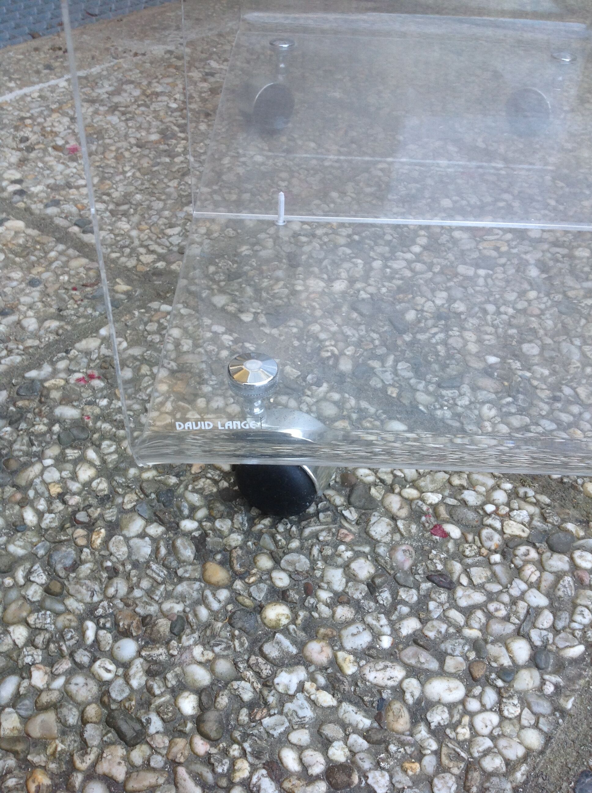 David Lange vintage plexiglass table