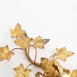 Gilt Pair of 1960's Italian 'Ivy' candle holders