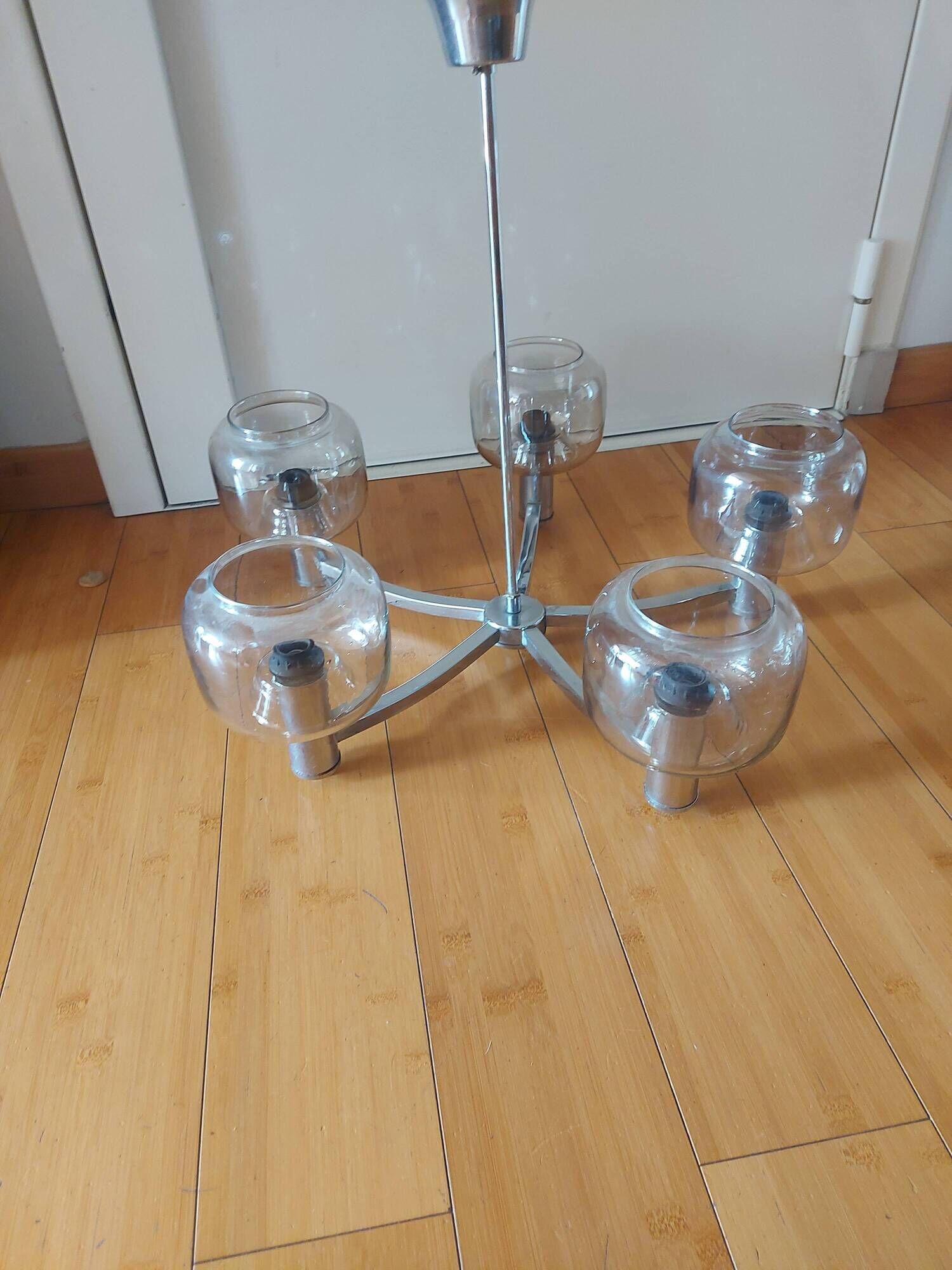 Pendant light, vintage chandelier from the 70s, Delmas