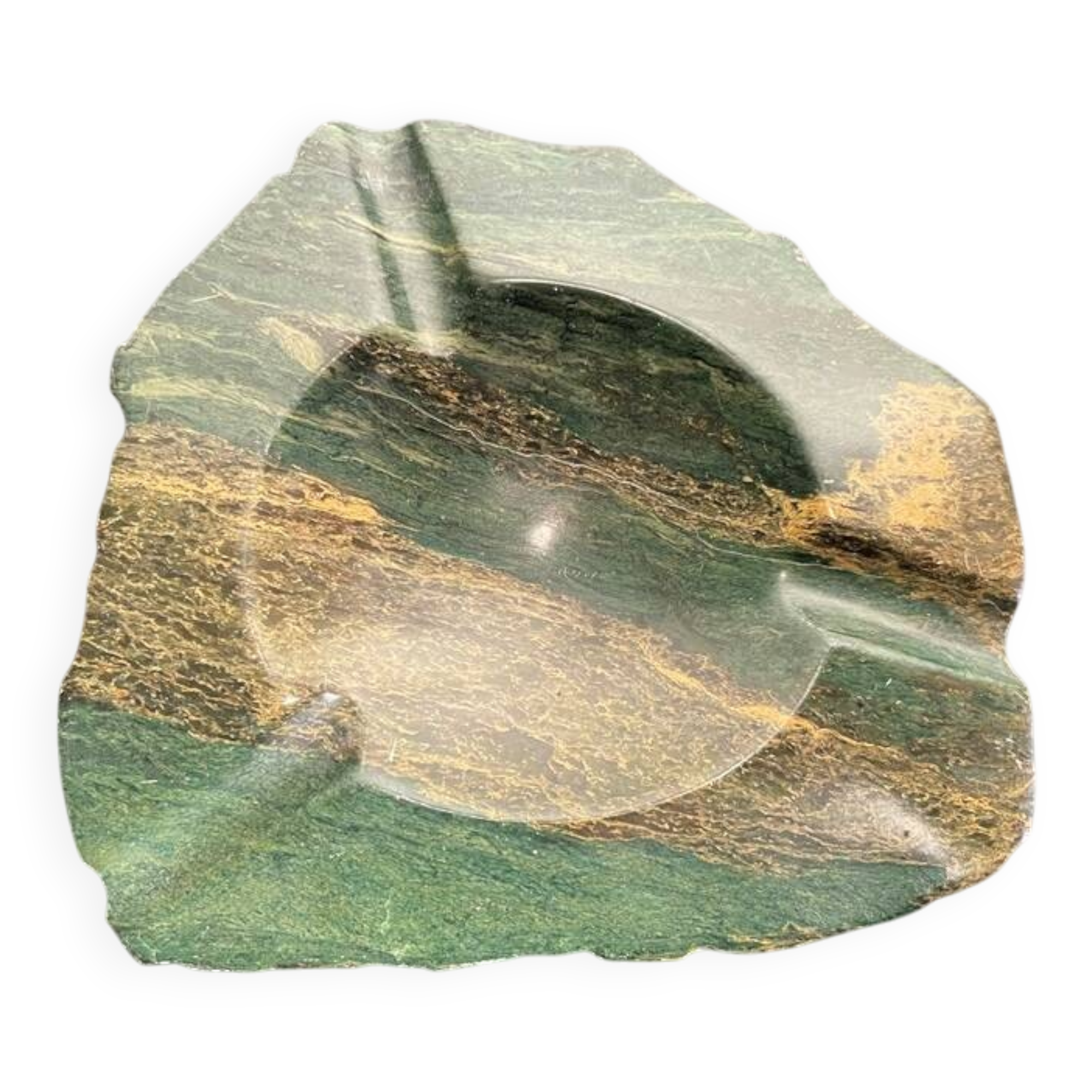 Ashtray / Pocket tray in malachite. Vintage 70s