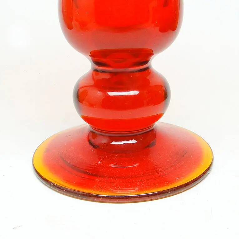 Vase moderniste, en verre orange, conçu par J. Słuczan-Orkusz, Pologne, années 1970