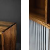 Vintage Mid-Century Scandinavian Modern Rosewood Highboard with Glass, 1960