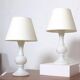 Pair of white glass lamps by Luxus Lighting, Sweden, 1980