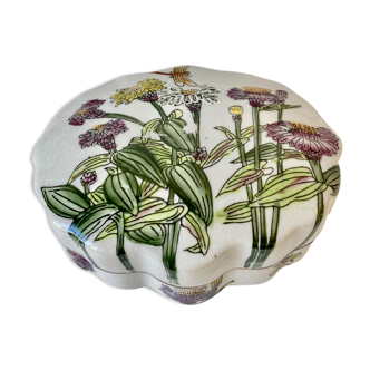 Boîte en porcelaine décor fleurs