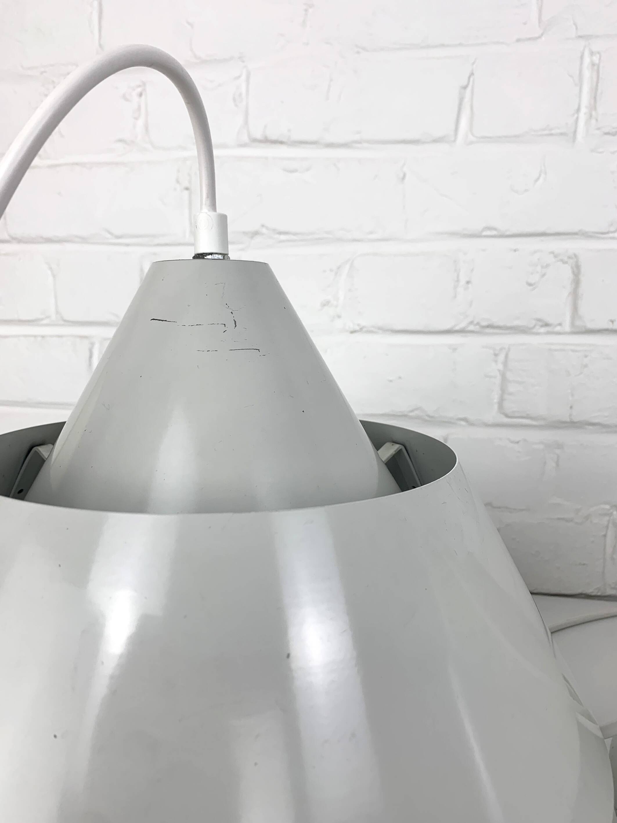 Pair of Zone Pendant Lights in gray, Jo Hammerborg for Fog & Mørup, 1960s