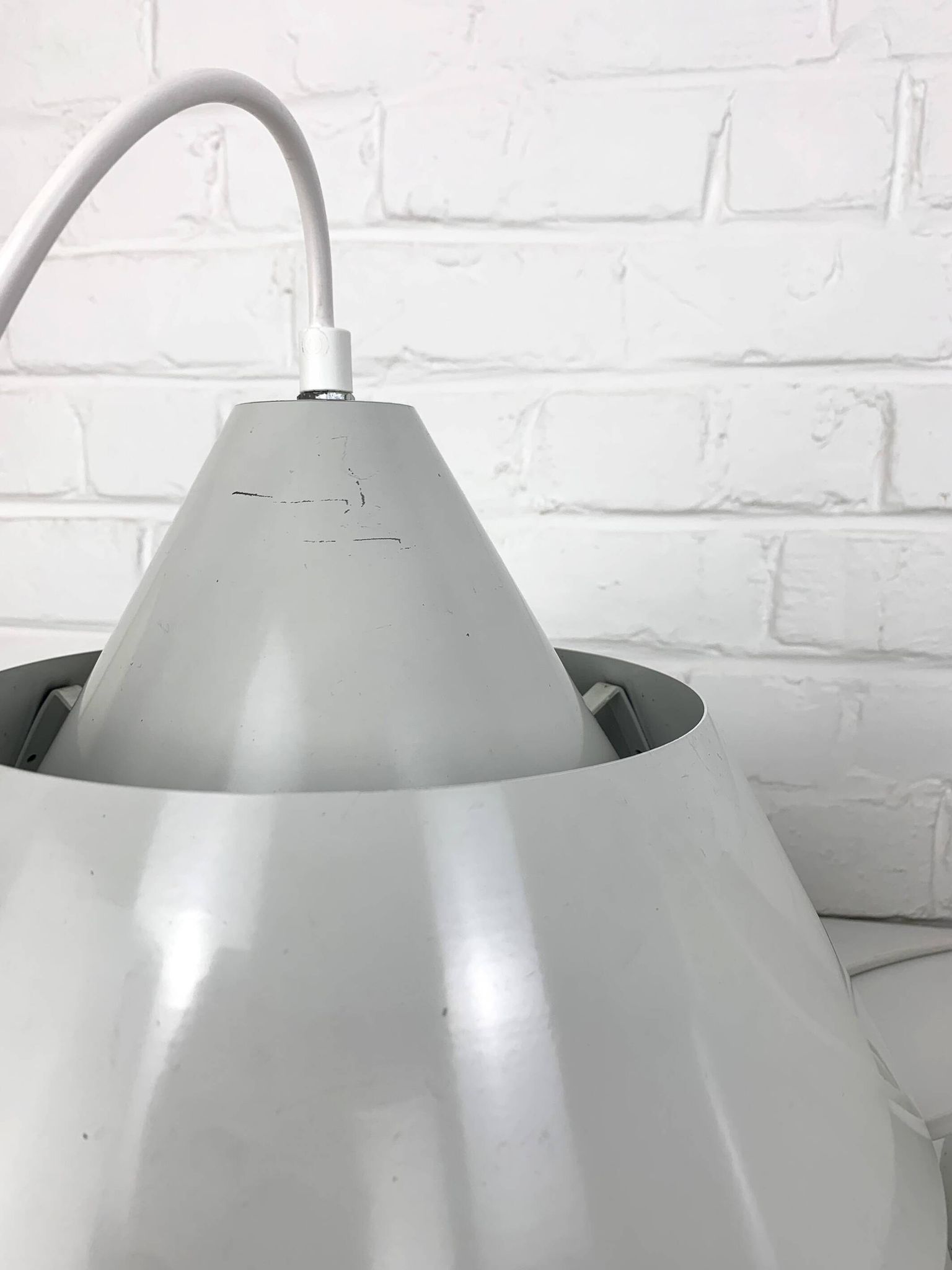 Pair of Zone Pendant Lights in gray, Jo Hammerborg for Fog & Mørup, 1960s