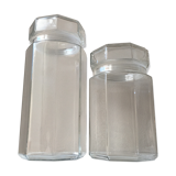 Lot of octagonal end glass jars