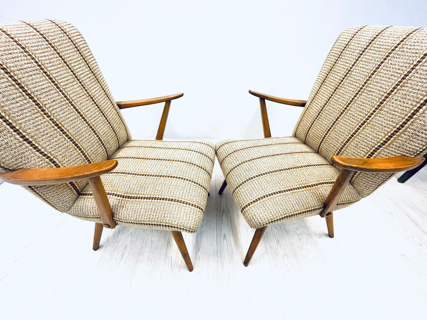 A pair vintage Cocktail chairs with stripes