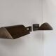 Pair of vintage adjustable wall lights, patinated brass, France 1970.