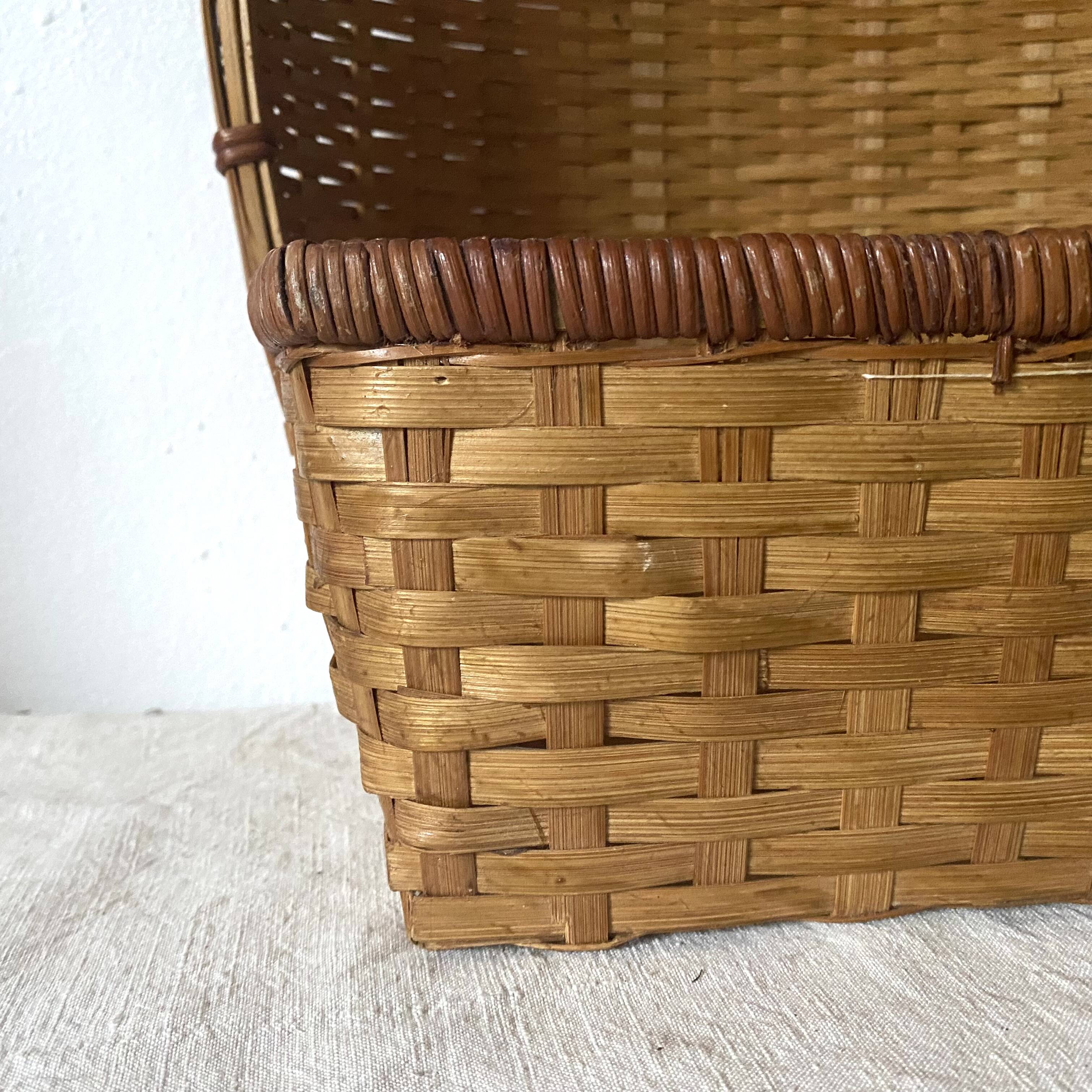 Woven rattan basket, storage or hanging basket