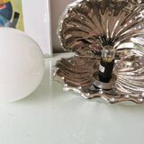 Vintage table lamp in silver ceramic shell 1990