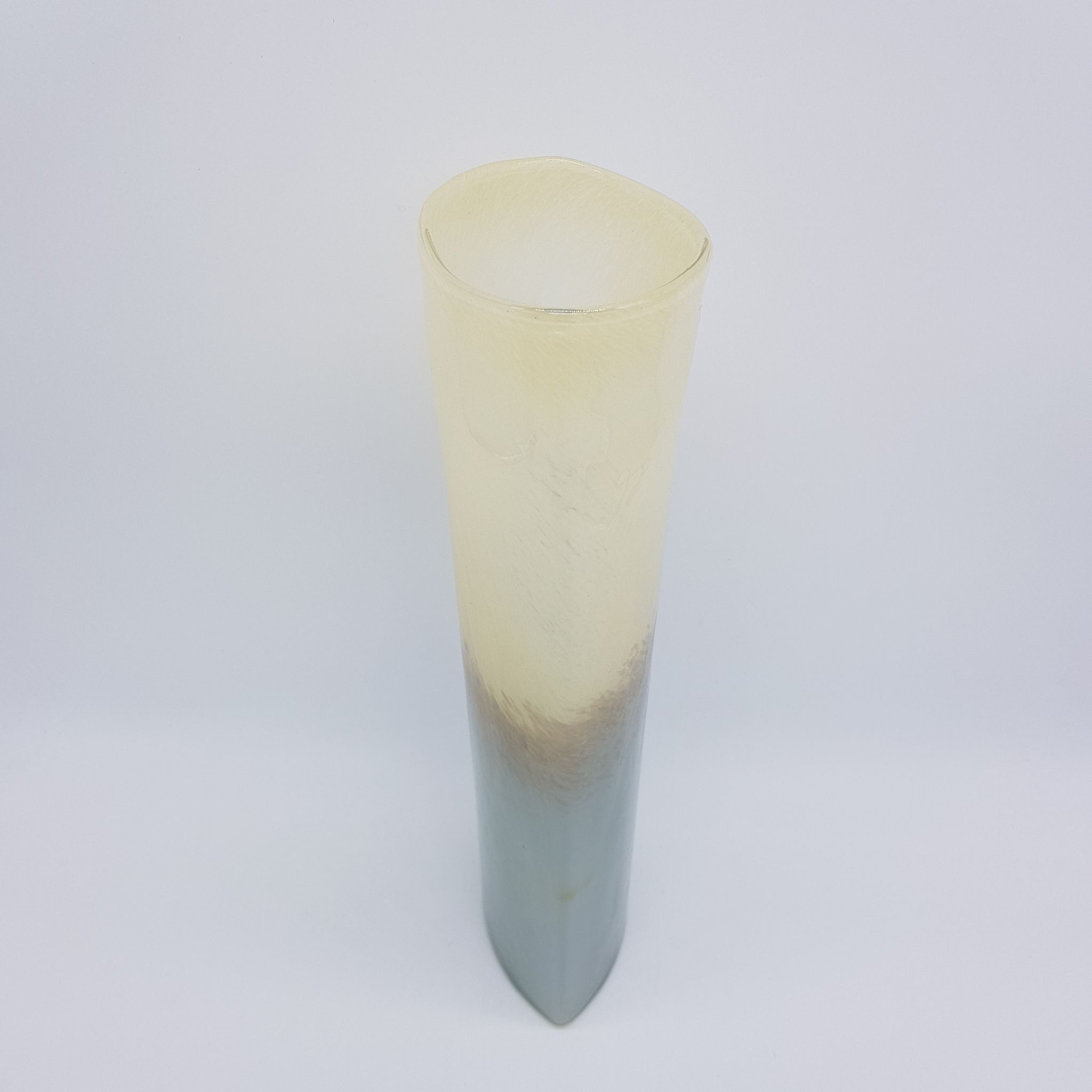 Grey and beige blown glass vase