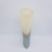 Grey and beige blown glass vase