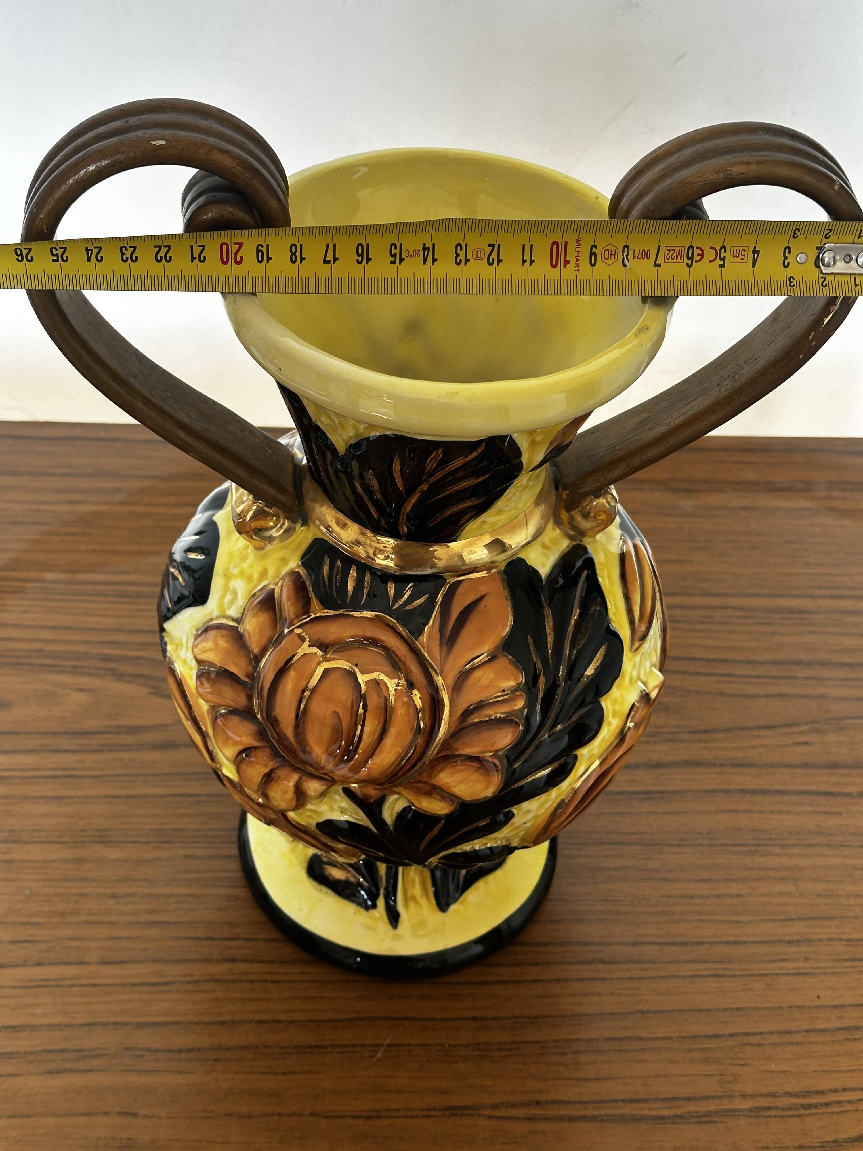 Medici vase in Vallauris ceramic, signed JTF