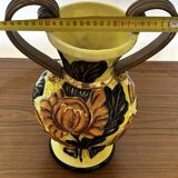 Medici vase in Vallauris ceramic, signed JTF