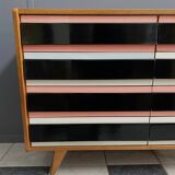 Pink Triple front Jiri Jiroutek sideboard for Interier Praha 1960s