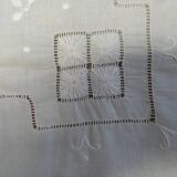 Embroidered white square tablecloth