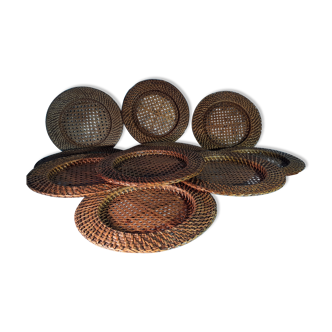 Vintage rattan underplates