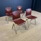 Set of 4 Galvanitas S22 chairs mahogany steel greige Netherlands 70s