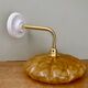 Antique wall lamp with yellow Clichy glass shade